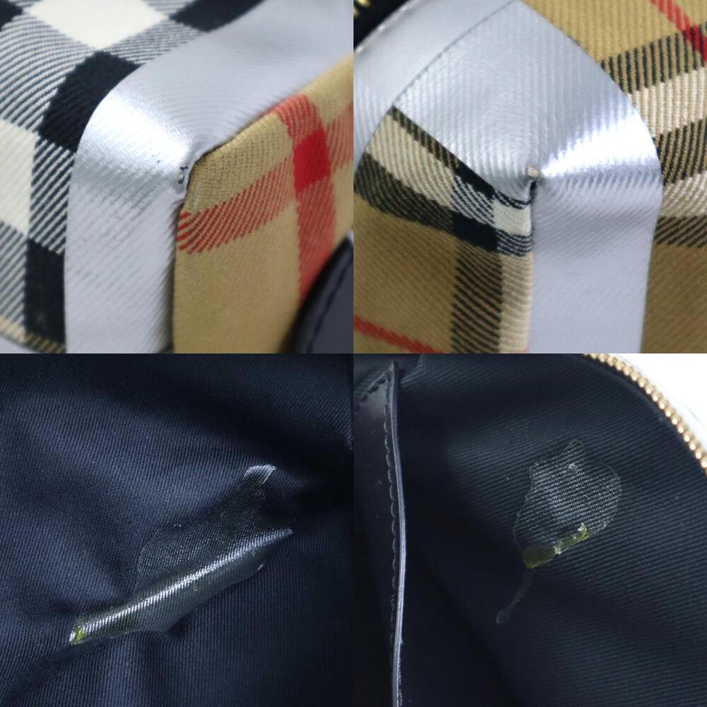 Burberry Silver Check Bag Canvas Shoulder - Picture 4 of 4